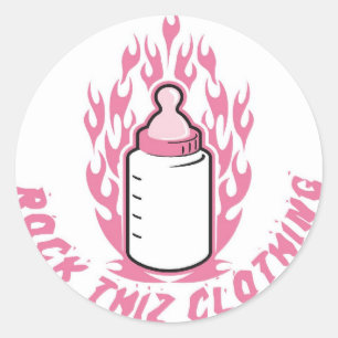 石のThizの衣類のステッカーのピンクの哺乳瓶 ラウンドシール