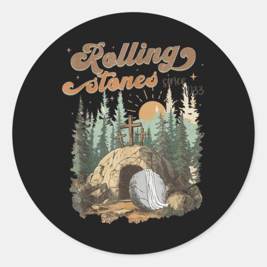 石は彼が生転がき遠くにているレトロキリスト ラウンドシール (正面)