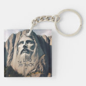 石は救い主を刻み私の岩である キーホルダー (裏面)