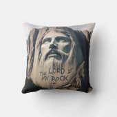 石は救い主を刻み私の岩である クッション (裏面)
