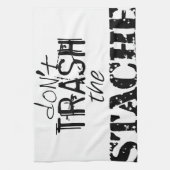 石ひげ口ひげレトロヒップスターをゴミにしないで キッチンタオル (縦)