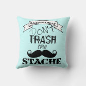 石ひげ口ひげレトロヒップスターをゴミにしないで クッション (裏面)
