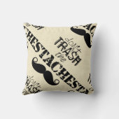 石ひげ口ひげレトロヒップスターをゴミにしないで クッション (裏面)