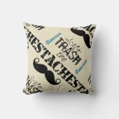 石ひげ口ひげレトロヒップスターをゴミにしないで クッション (正面)