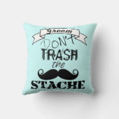 石ひげ口ひげレトロヒップスターをゴミにしないで クッション (裏面)