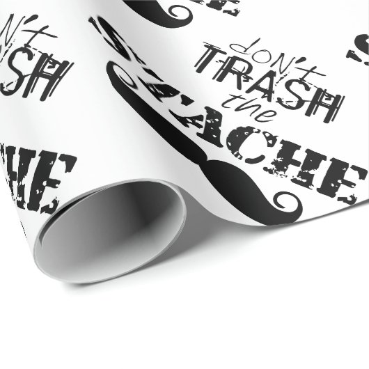 石ひげ口ひげレトロヒップスターをゴミにしないで ラッピングペーパー (ロールコーナー)