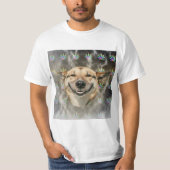 石を投げる人犬のアドバイス動物のミーム Tシャツ (正面)