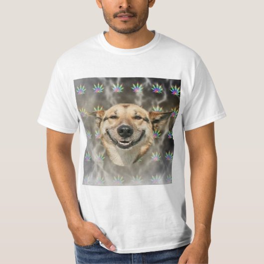 石を投げる人犬のアドバイス動物のミーム Tシャツ (正面)