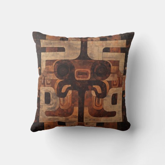 石アステカ面型枕 クッション (裏面)