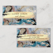 石エレガント大理石金箔ブラシストローク 名刺 (正面/裏面)