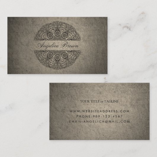 石エレガント質入りマンダラビジネスカード 名刺 (正面/裏面)