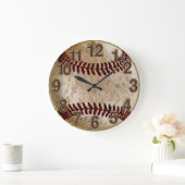 石カッコいい型のヴィンテージ野球時計 ラージ壁時計 (ホーム)