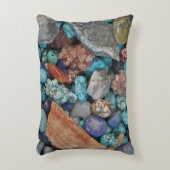 石カラフル岩ナチュラルテクスチャー灰褐色ブルーブルー アクセントクッション (正面(垂直))