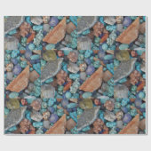 石カラフル石の石質の自然な質感 ラッピングペーパー (フラット)