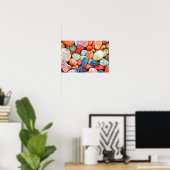 石カラフル石 – 川の絵画岩 ポスター (ホームオフィス)