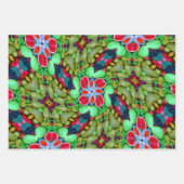 石カラフル鹸花柄 ラッピングペーパーシート (正面2)