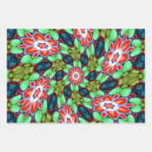 石カラフル鹸花柄 ラッピングペーパーシート (正面)