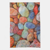 石カラフル、小石、岩 キッチンタオル (縦)