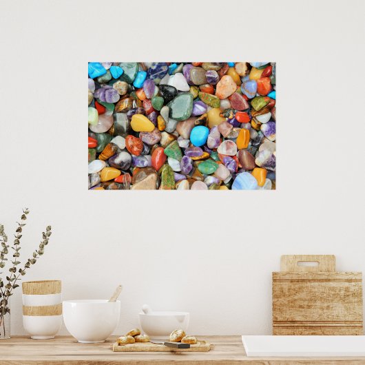 石カラフル、小石、岩 ポスター (キッチン)