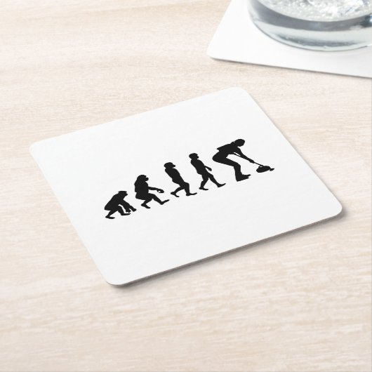 石カーリングウィンターアイススポーツカーラーの進化 スクエアペーパーコースター (アングル)