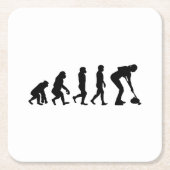 石カーリングウィンターアイススポーツカーラーの進化 スクエアペーパーコースター (正面)