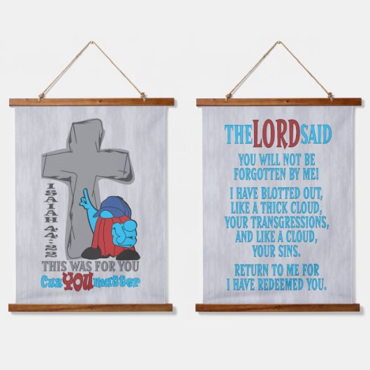 石クロスCuzあなたが問題イザヤ44:22 吊り下げ型タペストリー (ダブル)