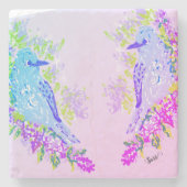 石コースター：カナリアの美しい ストーンコースター (正面)