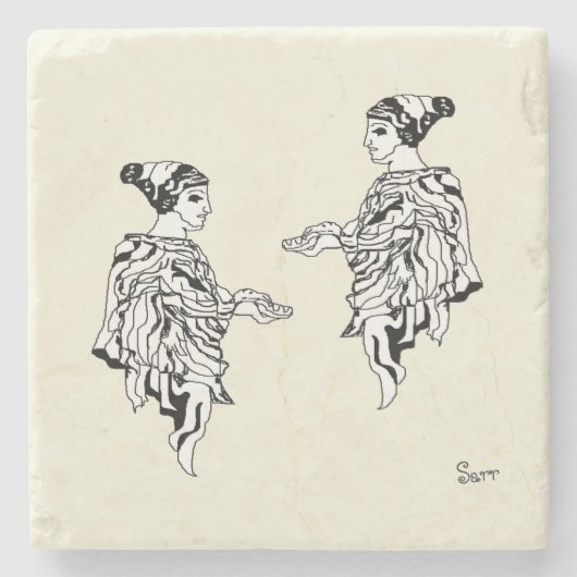 石コースター：ギリシャ像 ストーンコースター (正面)