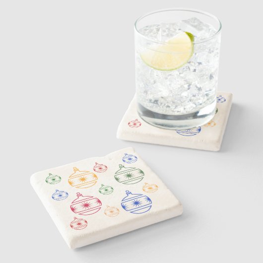 石コースター – クリスマスツリーオーナメント ストーンコースター (横)