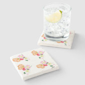 石コースター：ポピーの花 ストーンコースター (横)