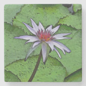 石コースター/「ラベンダーウォーターリリー」 ストーンコースター (正面)