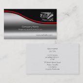 石ゴシックガーゴイル、レッドスウッシュ、メタリック効果 名刺 (正面/裏面)