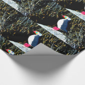 石パターン紙のツノメドリ ラッピングペーパー (角)