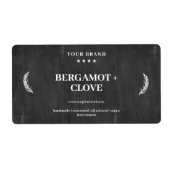 石パーソナライズされたけんラベル黒い黒板シール ラベル (正面)