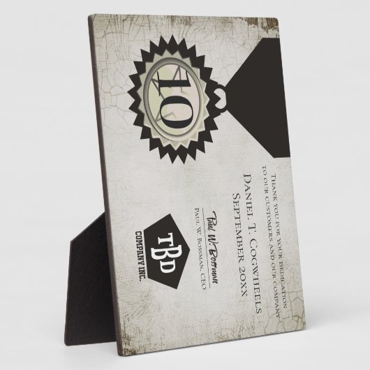 石フェイク器社員の周年記念品 フォトプラーク (側面)