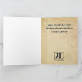 石フェイク石従業員の節目 カード (内部)