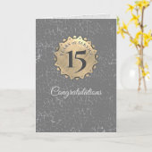 石フェイク石金ゴールド従業員記念日カード カード (黄色い花)