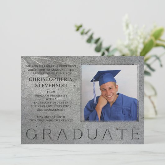 石フォーマル刻大学院写真発表会 案内状 (スタンド正面)