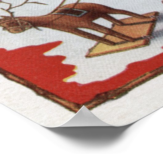 石メリーけん入りの聖降誕祭の子供 ポスター (角)