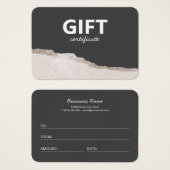 石モダンエレガント灰色の瑪瑙のギフト証明書 (正面&裏面)