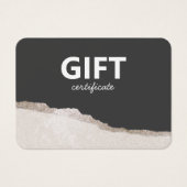 石モダンエレガント灰色の瑪瑙のギフト証明書 (正面)