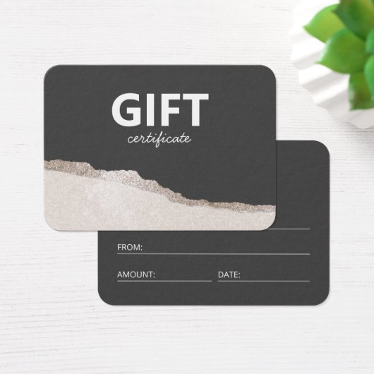 石モダンエレガント灰色の瑪瑙のギフト証明書 (デスク)