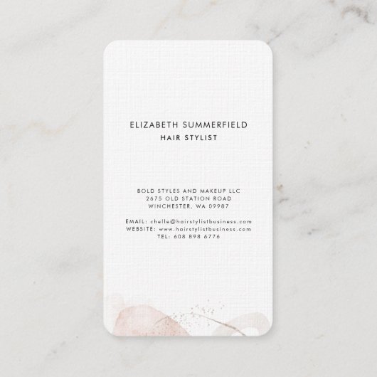 石モダン大理石美容師カスタム 名刺 (裏面)