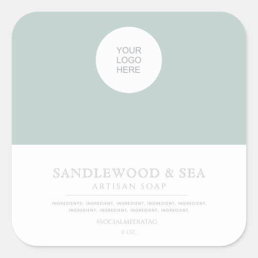 石モダン鹸角ステッカー スクエアシール (正面)