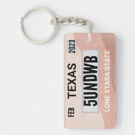 石ライセンスプレートキーチェーン キーホルダー (正面)