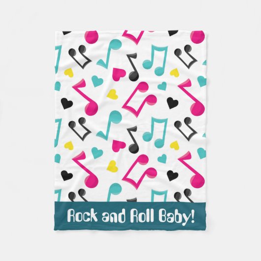 石ロール女の赤ちゃんのおもしろい毛布音楽 フリースブランケット (正面)