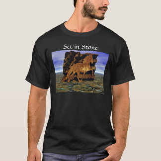 石像のアイスランドホース抽象画 Tシャツ