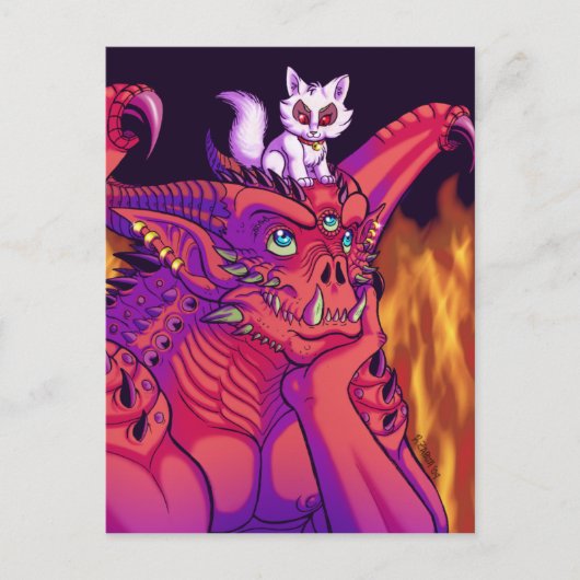 石像獣とそのペット ポストカード (正面)