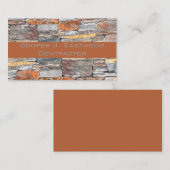 石動揺して石の自然石造レンガ 名刺 (正面/裏面)