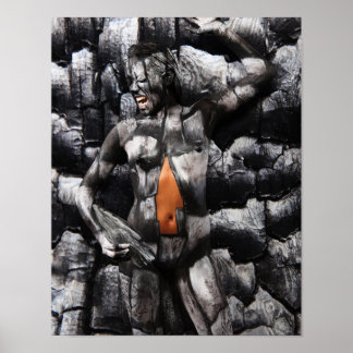 石化された木材のボディパイント ポスター